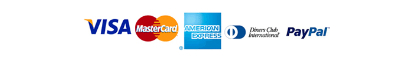 We accept Visa, MasterCard, Diners and Amex Credit & Debit Cards, PayPal